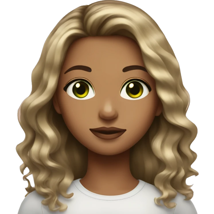 Girl with balayage hair green eyes  emoji