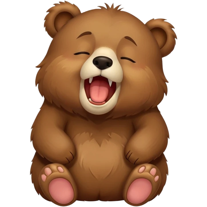 Sleepy bear yawning emoji