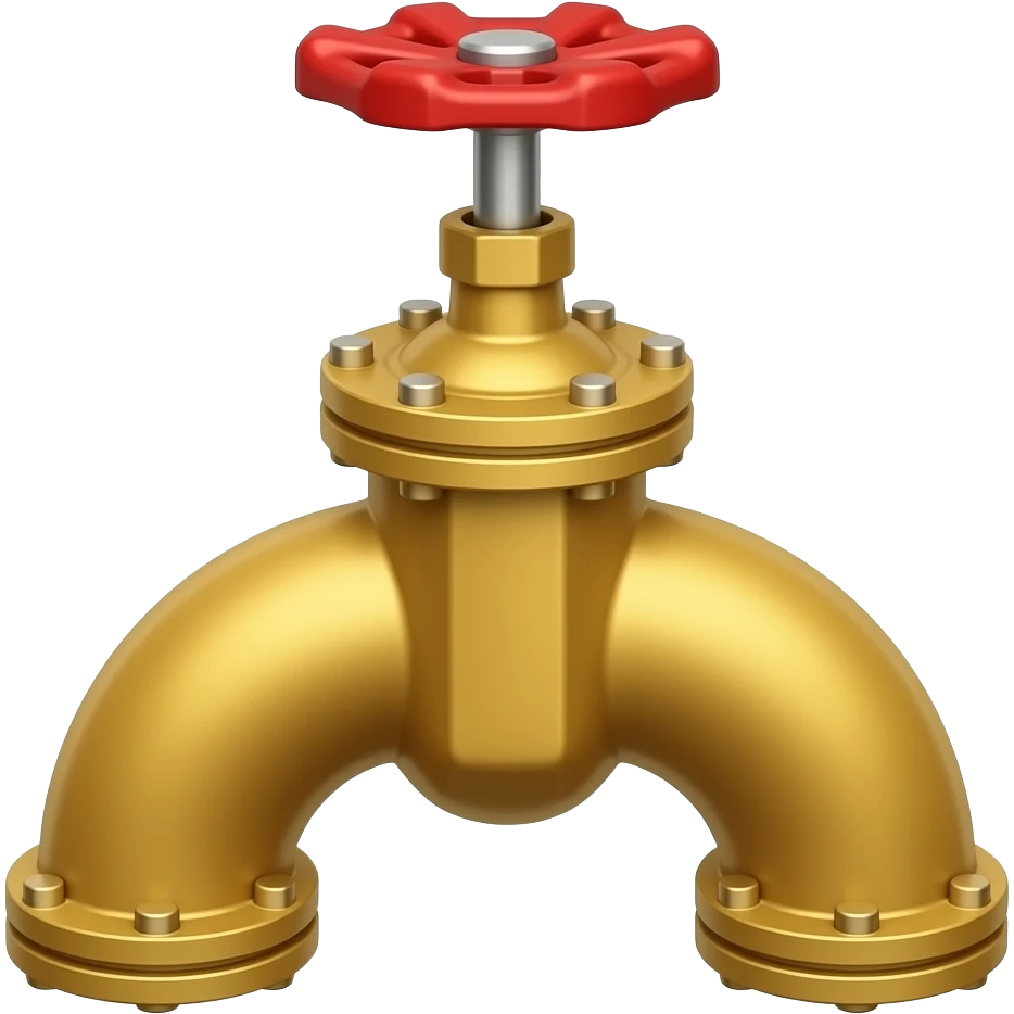 straight yellow pipe with red valve on top emoji