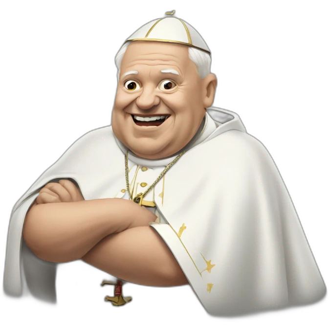 a fat and old pope wearing a metallica t-shirt emoji