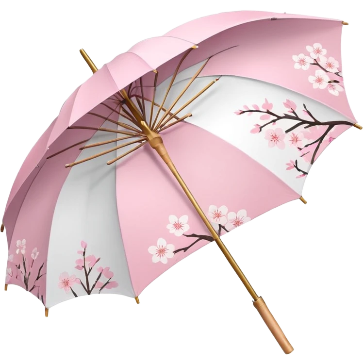 A beautiful pretty cute pastel pink and white umbrella-parasol with sakura patterns  emoji