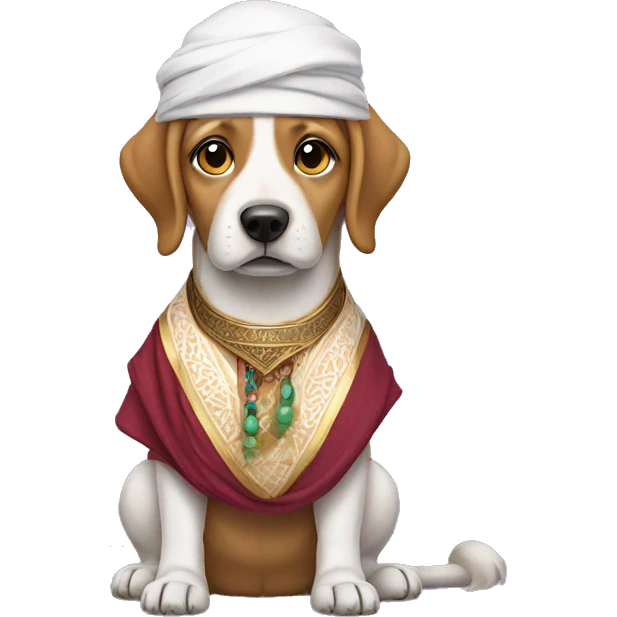 Dog wearing arabic clothing emoji