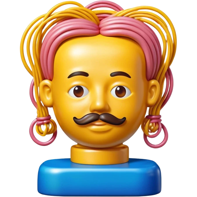 Jeff Koons style spam spaghetti art bust sculpture  emoji