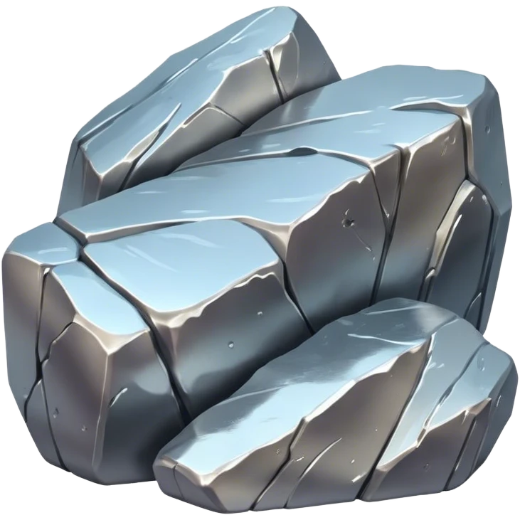 Cinematic Realistic Nickel Ore, Bright and shiny, with a rough, metallic surface reflecting light in soft, gleaming waves. The metal has a subtle luster and is both sturdy and raw in its form. Soft glowing outline, capturing the essence of durability and modern elegance in raw nickel ore. emoji