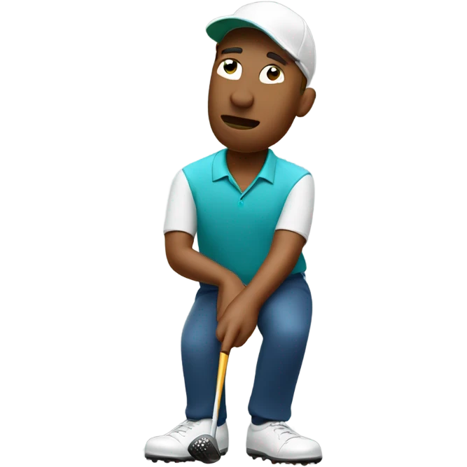 Golfer smoking cigarette while playing golf emoji
