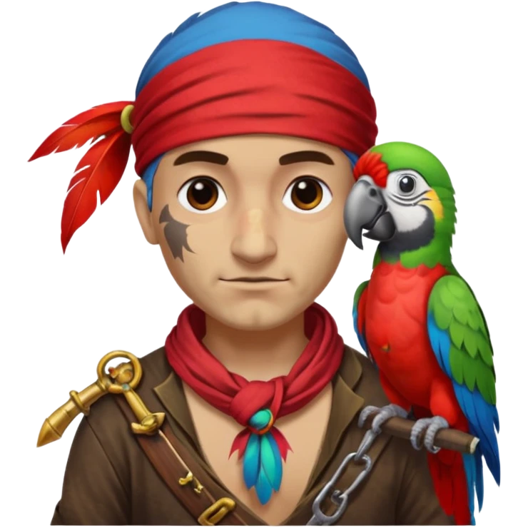 pirate and parrot emoji