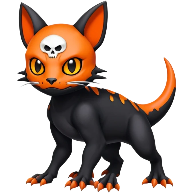 Salandit-Noibat-Litten-Hybrid with a white skull-face (Full body) emoji