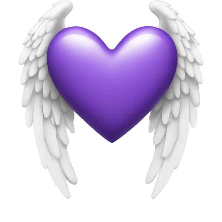 Purple Heart with white wings emoji