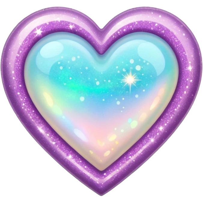 Opal heart with glitter emoji