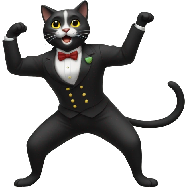 GATO NEGRO BAILANDO emoji