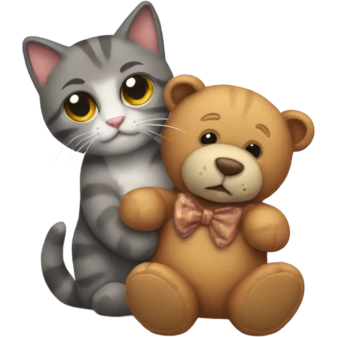  cat and his teddy BEAR emoji