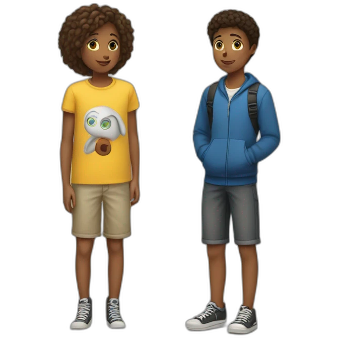 Deux adolescents de 14 ans qui centre accroche emoji