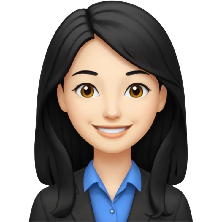 Women, professionals, teachers, black long hair emoji