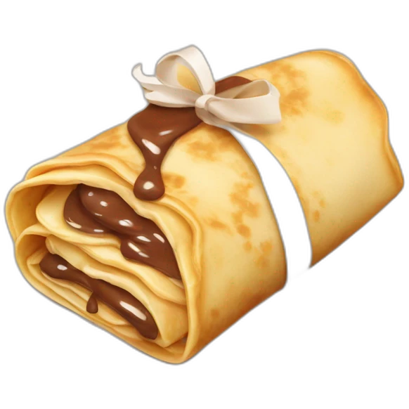 crêpe with nutella filling, wrapped in paper emoji
