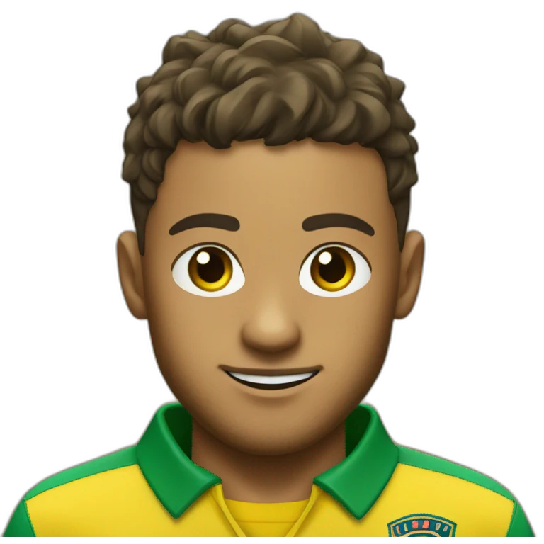 neymar wearing a yellow shirt with green collar emoji