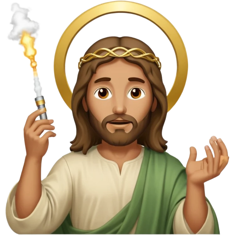 jesus hitting a vape emoji