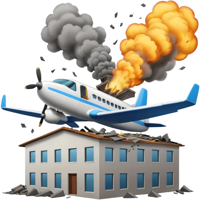 Plane hitting building emoji