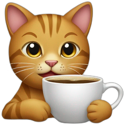 cat drink coffee emoji