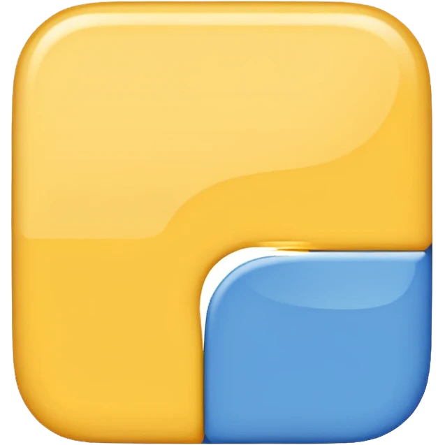 A emoji of a square ⬜ but half blue 🟦 and half yellow 🟨 emoji
