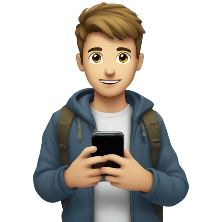 Guy texting emojis  emoji