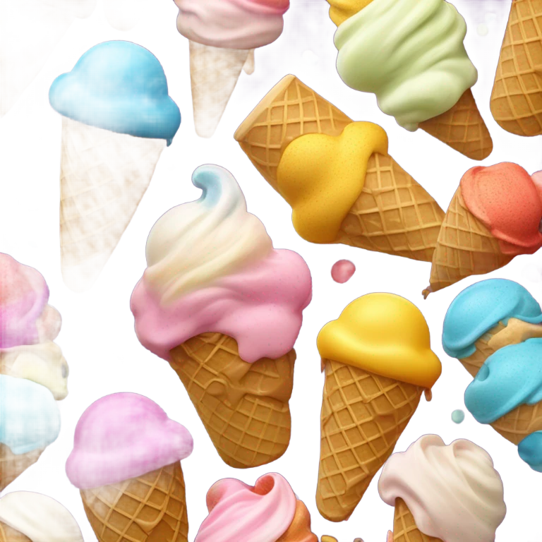 Raining ice cream emoji