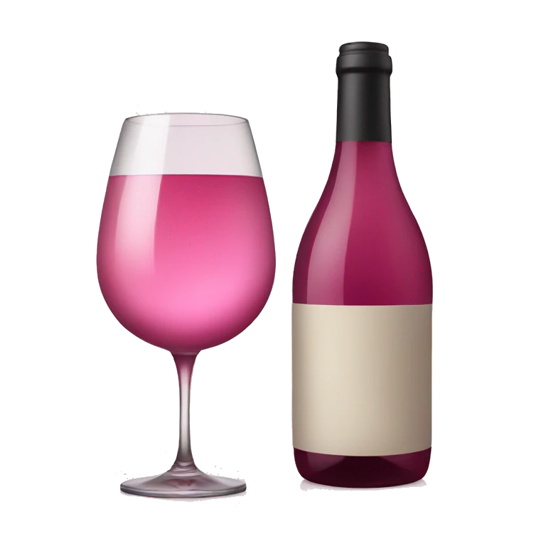 wine bottle and pink wine glass emoji