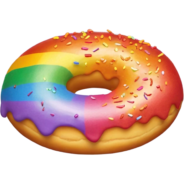 Pride flag colored donut  emoji
