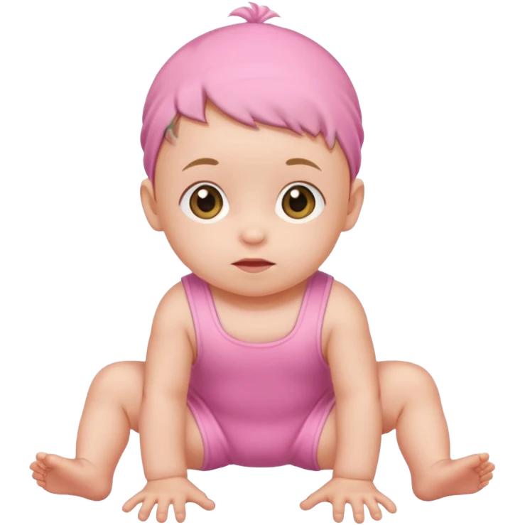 Baby in pink romper crawling emoji