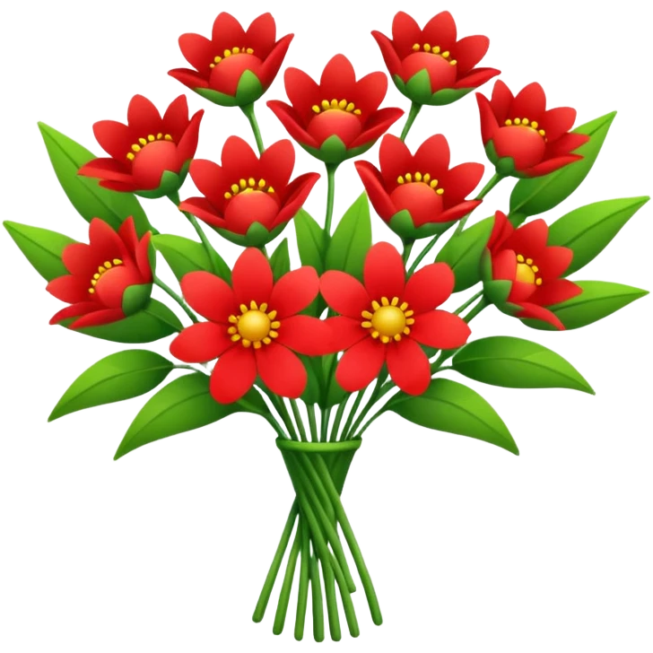 Red flower bouqet emoji