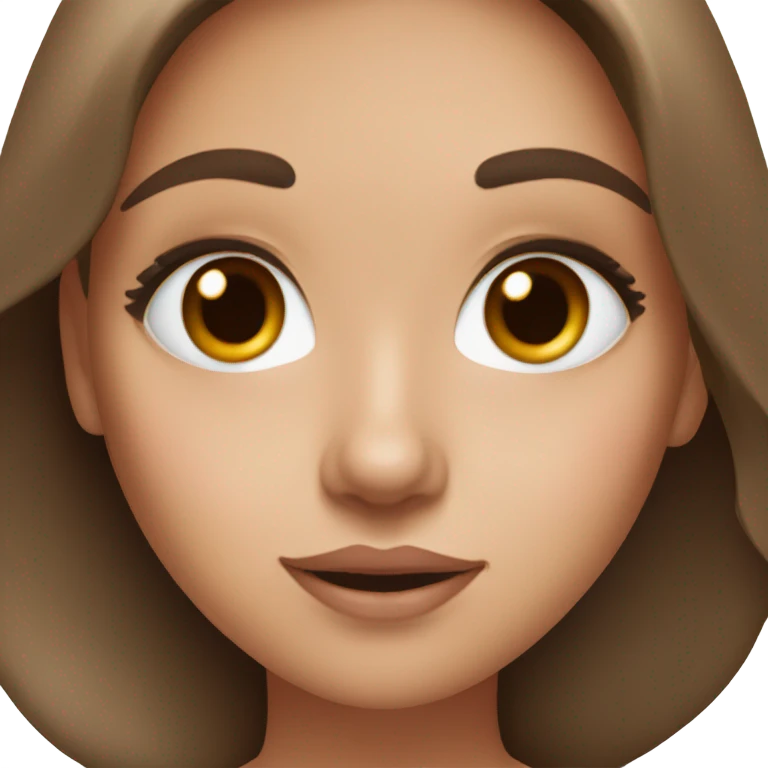 Girl putting on makeup blush and foundation on white skin while having Brown hair and blue eyes and freackles emoji