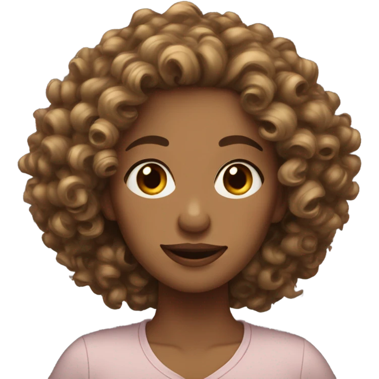 Light brown woman curly hair rolling eyes  emoji