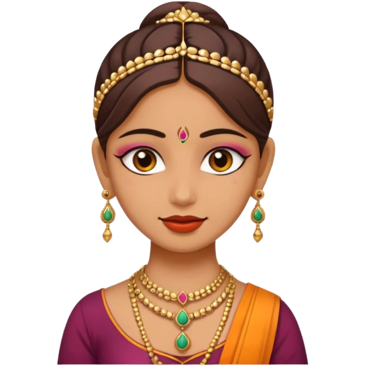 A sanskari girl with bindi and necklace emoji