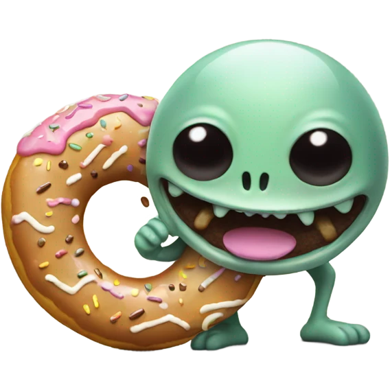 Alien with doughnut emoji