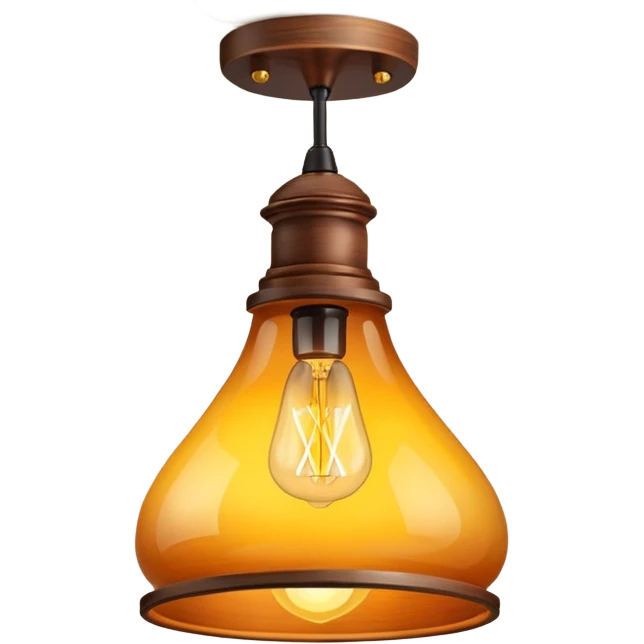 ceiling lamp 3 bulbs wooden pendant  emoji