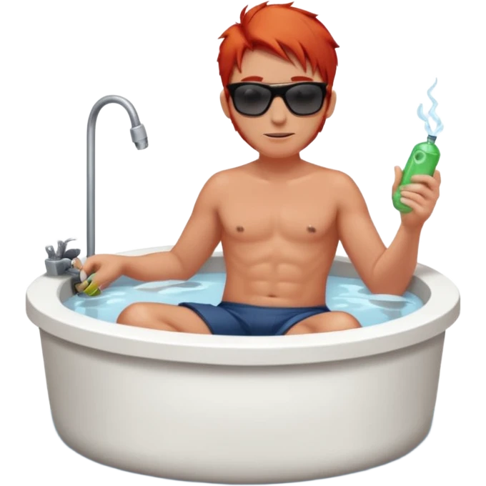 full bady red electrshn relaxing in hot water  emoji