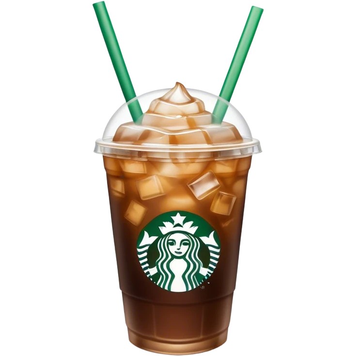 Starbuck ice coffee with ice cubes emoji
