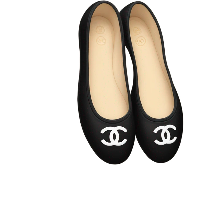 Black Chanel ballet flats emoji