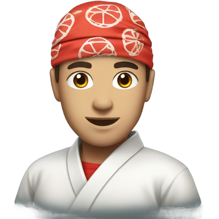 sushi master with red bandana white skin emoji
