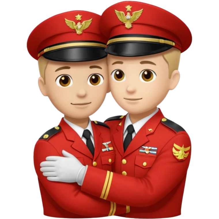 dos soldados dando es un abrazo de solidaridad de fraternidad emoji