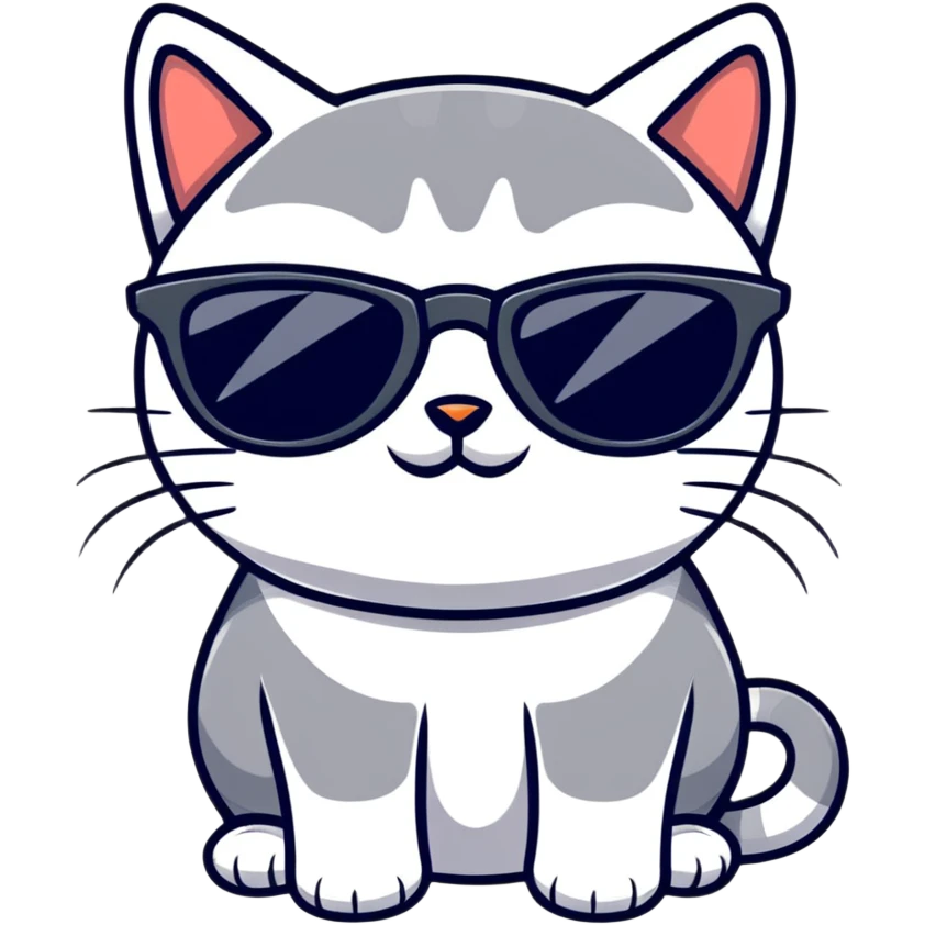 Cat with sunglasses emoji
