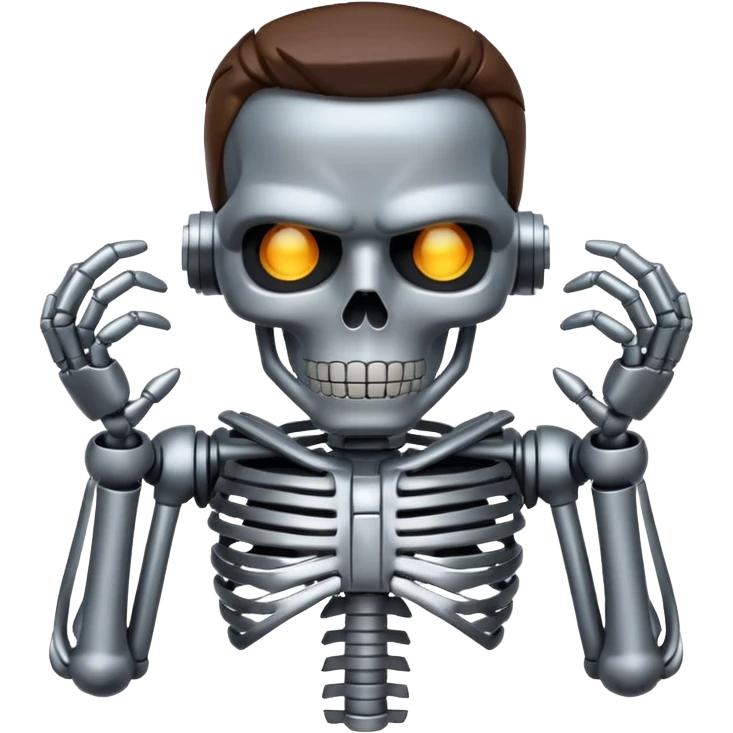 Terminator with metal skeleton emoji