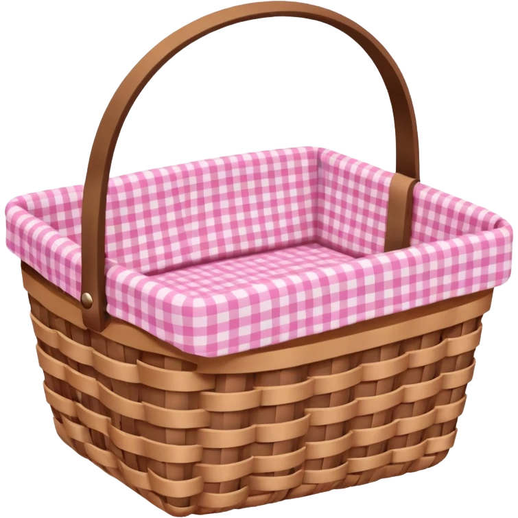 pink gingham fabric  basket   emoji