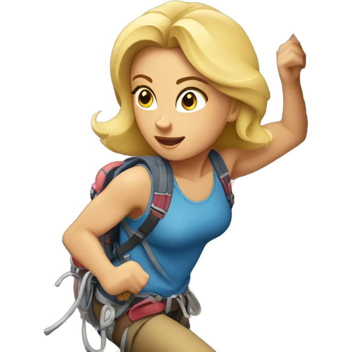 rock climber woman blonde emoji