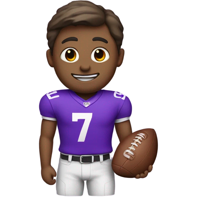 Bat wearing a purple football jersey with number 7 emoji