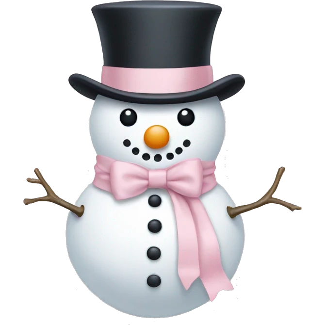 snowman with a pale pink bow emoji