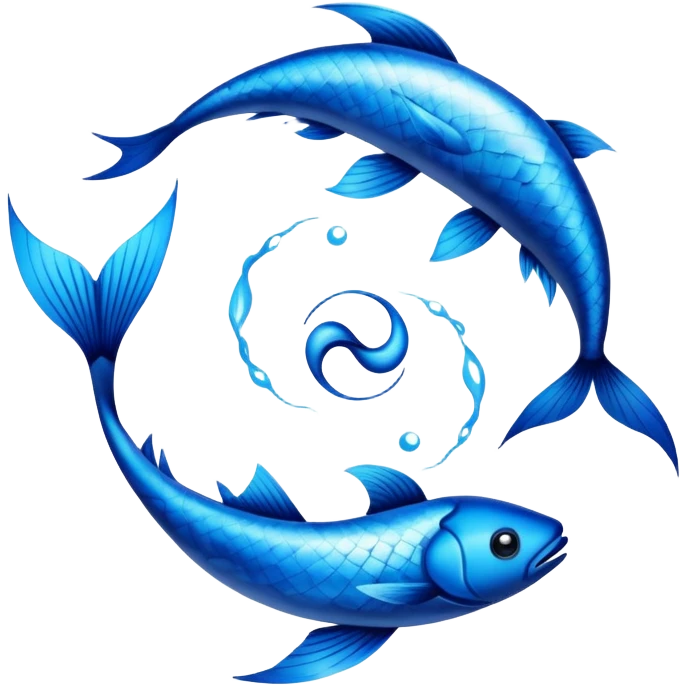 The zodiac symbol Pisces. Two fish in a “yin-yang” formation. emoji