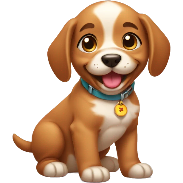 Winking puppy emoji