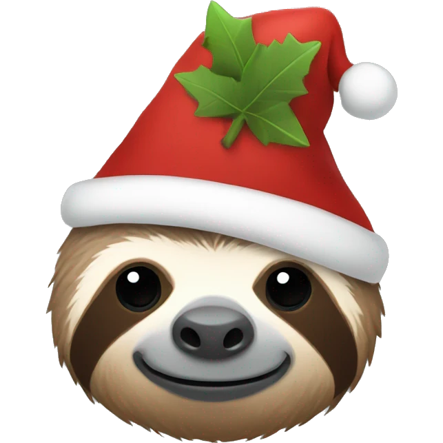 Sloth wearing Christmas hat  emoji