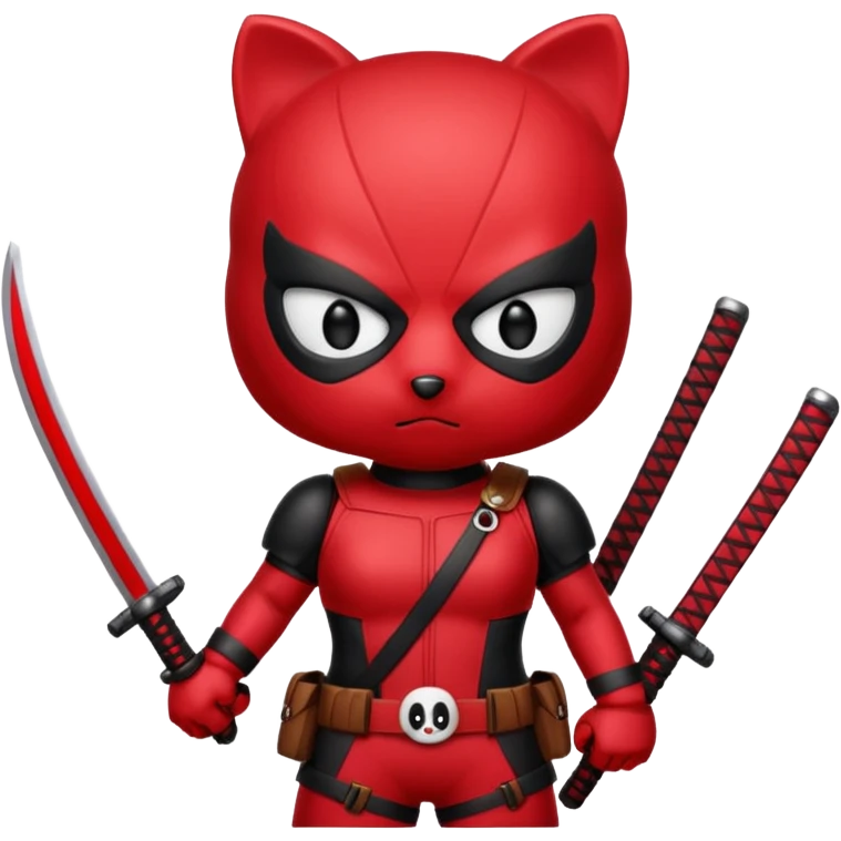 Hello kitty being deadpool emoji