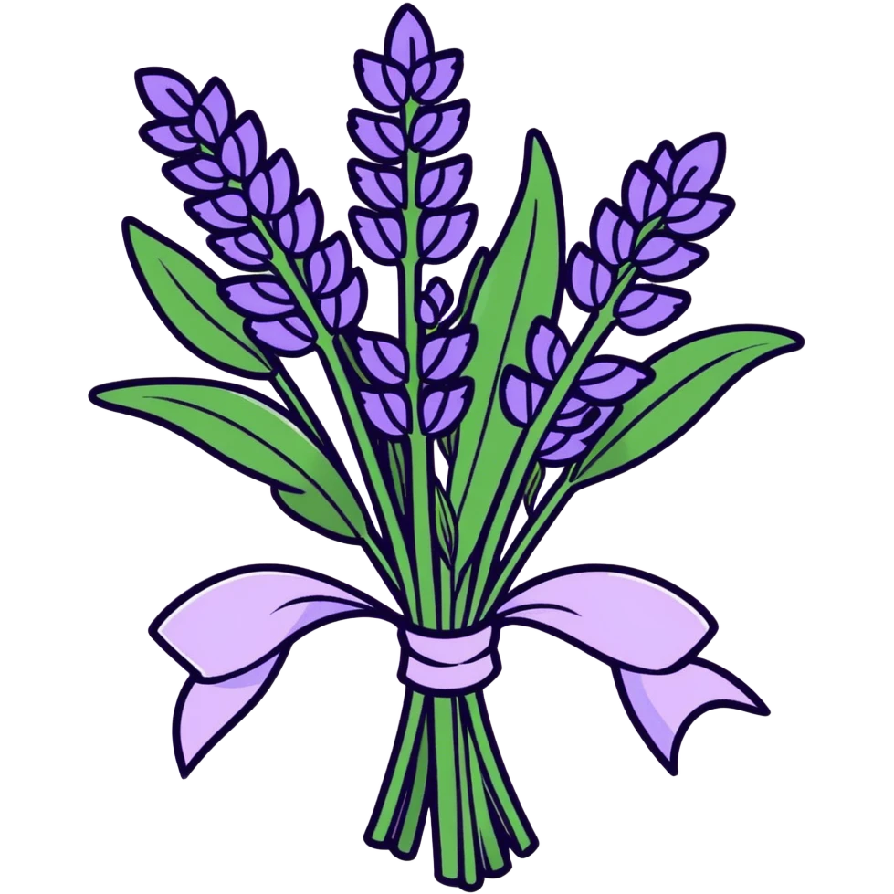 lavender plants in bouquet emoji